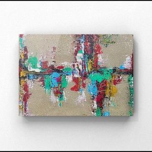 Mixed Feelings Original Abstract Acrylics on 8x10 Stretched Canvas